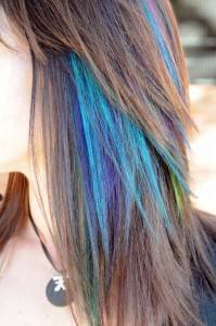 meches cheveux colorees