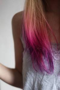 coloration ombre hair rose violet
