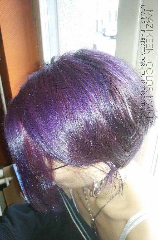 Merci Mazikeen :) Coloration Cheveux Bleu Electrique sur ancienne coloration Tulipe Noire – Directions