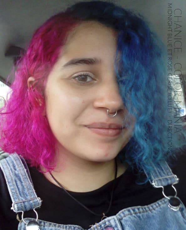 Merci Chanice ! :) - Coloration Cheveux Midnight Blue et Rose Cerise dilué - La Riché Directions - Color-Mania