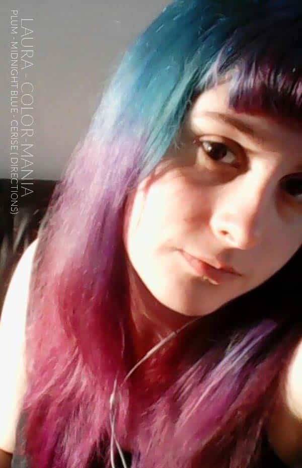 Merci Laura :) Coloration Cheveux Rose Cerise + Prune + Bleu Minuit - Directions
