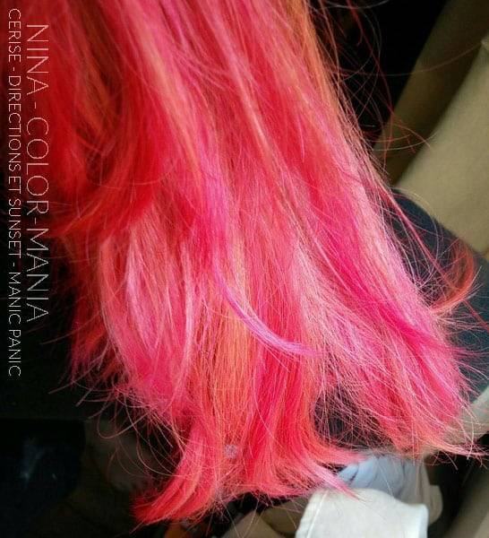 Rose - Merci Nina :) Coloration Cheveux Cerise - Directions et Psychedelic Sunset - Manic Panic