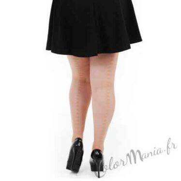 Collants Couture Etoiles Beige Naturel - XL