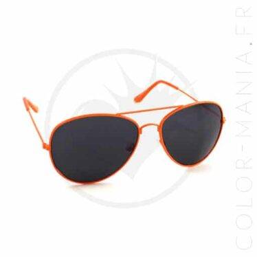 Lunettes de Soleil type Aviator Orange Mandarine | Color-Mania