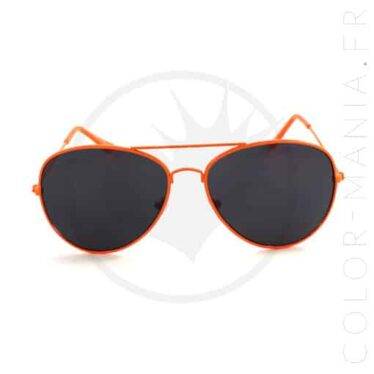 Lunettes de Soleil type Aviator Orange Mandarine | Color-Mania