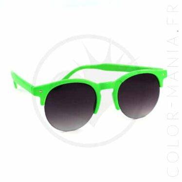 Lunettes de Soleil type Clubmaster Rondes Vertes | Color-Mania