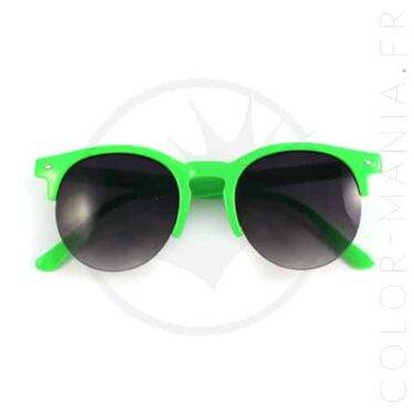 Lunettes de Soleil type Clubmaster Rondes Vertes | Color-Mania