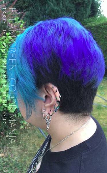 Merci Efflamm Green!- Coloration Cheveux Voodoo Blue - Rockabilly Blue - Manic Panic - Color Mania