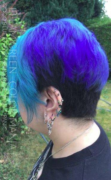 Merci Efflamm Green!- Coloration Cheveux Voodoo Blue - Rockabilly Blue - Manic Panic - Color Mania