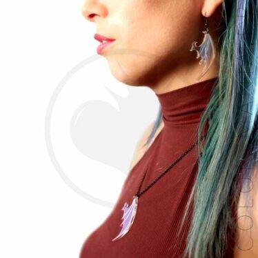 Collier Aile de Dragon Transparent Irisé | Color-Mania