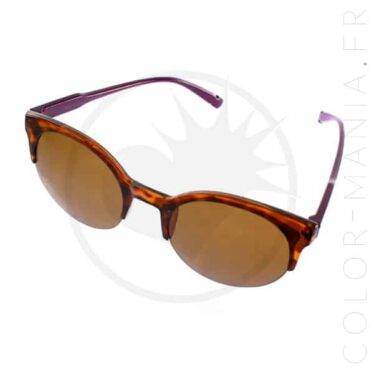 Lunettes de Soleil Écaille de Tortue - Branches Violettes | Color-Mania