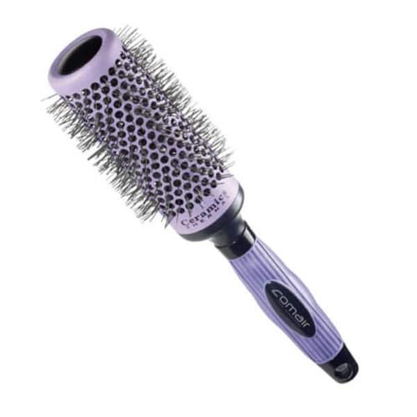 Brosse à cheveux ronde en céramique violette