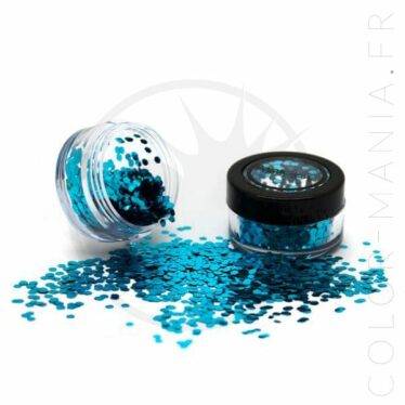 Paillettes Biodégradables Bleues Sea Breeze - PaintGlow | Color-Mania.fr