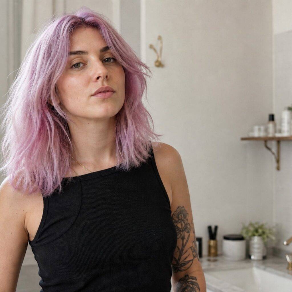 cheveux pastel lavande