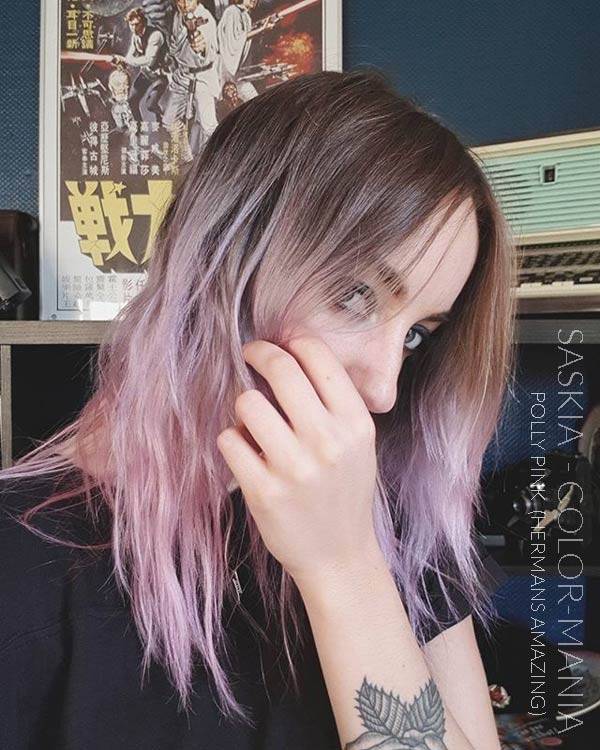 Merci Saskia :) Coloration Cheveux Rose Pastel Polly Pink UV - Herman's Amazing | Color-Mania