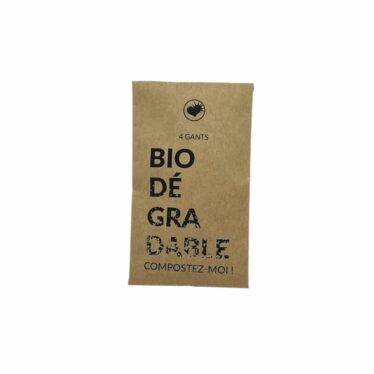 Emballage de 4 gants biodegradables chez Color-Mania