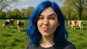 Obtenir un bleu electrique sur cheveux bruns